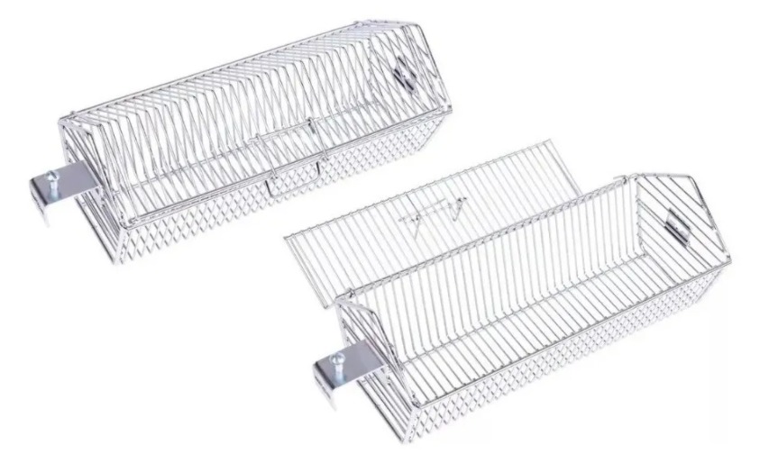 Grelha Cesto Espeto Giratório 65cm Grill Laurindos Curto